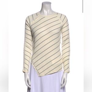 Jonathan Simkhai Cream and Black Striped knit Top size small